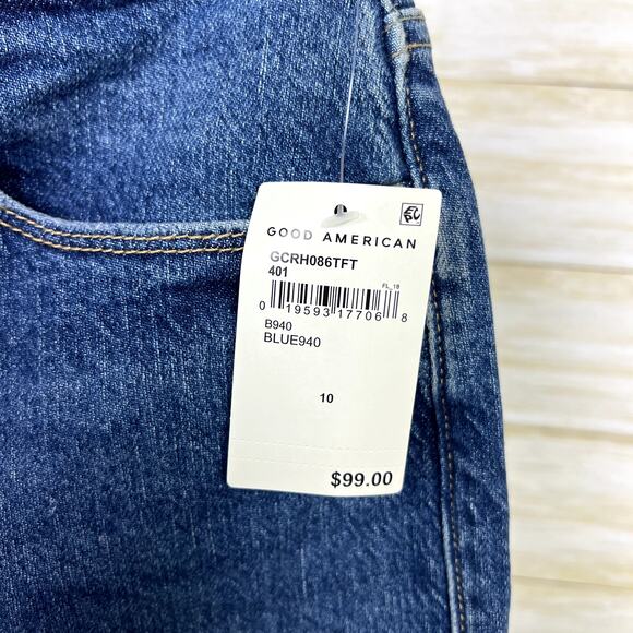 Good American NWT Good Classic Raw Hem High Rise Jeans - Picture 8 of 10